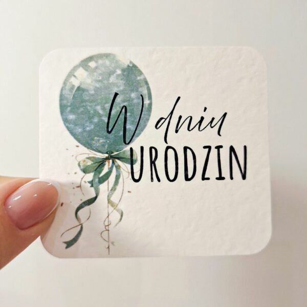 Plakietka - W dniu urodzin - Balon - 8 szt.