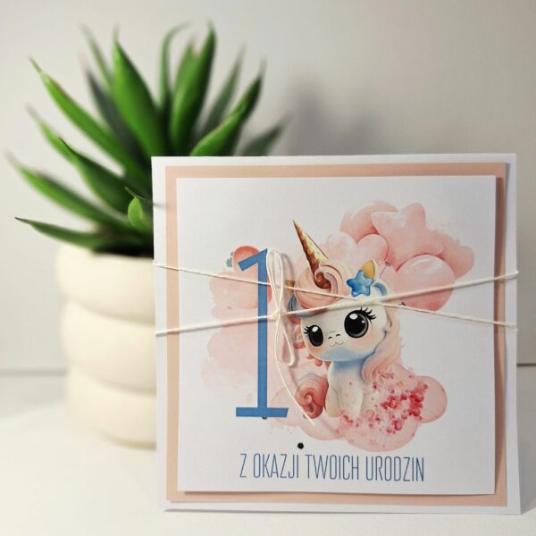 Kartka Okolicznościowa - Twoje Pierwsze Urodzinki - Jednorożec