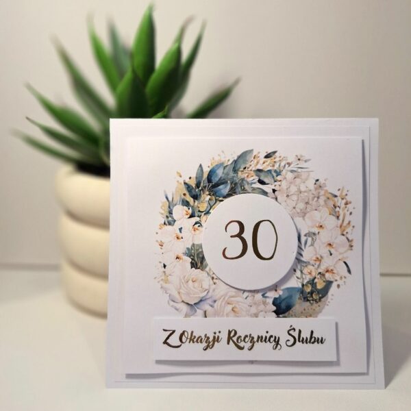 Kartka Okolicznościowa - Z Okazji 30 Rocznicy Ślubu - Storczyk