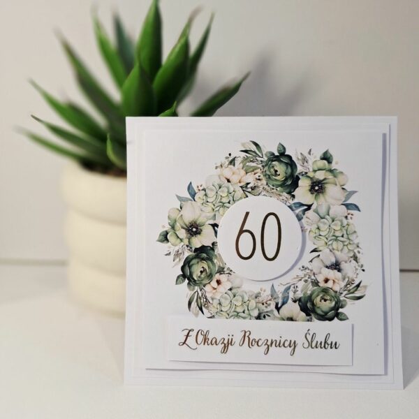 Kartka Okolicznościowa - Z Okazji 60 Rocznicy Ślubu - Zielona