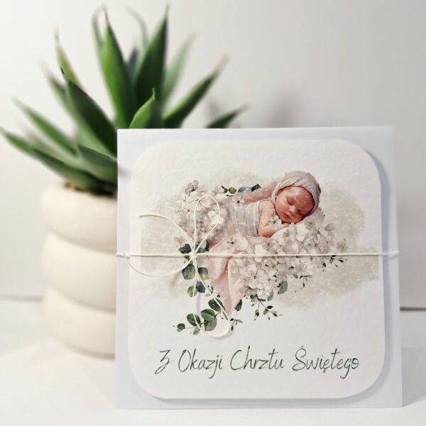 Kartka Okolicznościowa - Z Okazji Chrztu Świętego - Biała