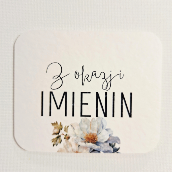 Plakietka - Z okazji Imienin 8szt - margaretka