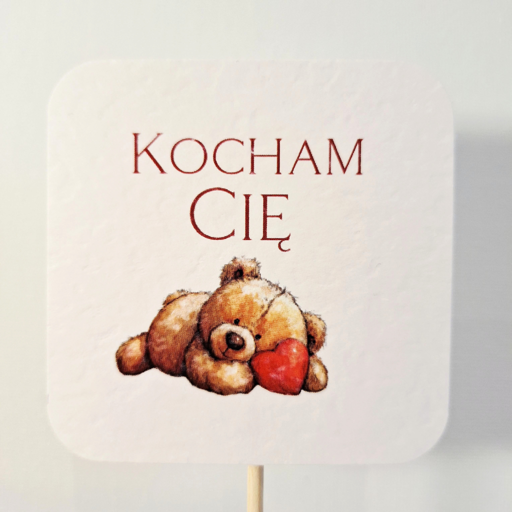 Pik - Topper - Kocham Cię - 6 szt. - Miś