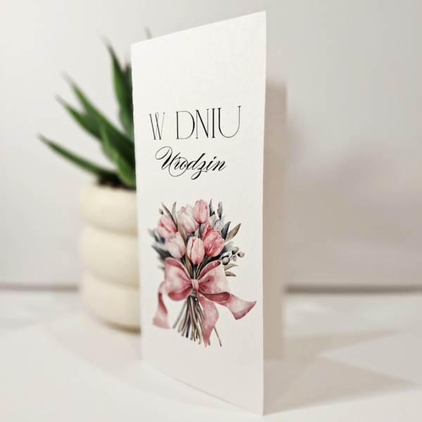 Kartka Okolicznościowa - W Dniu Urodzin - tulipany