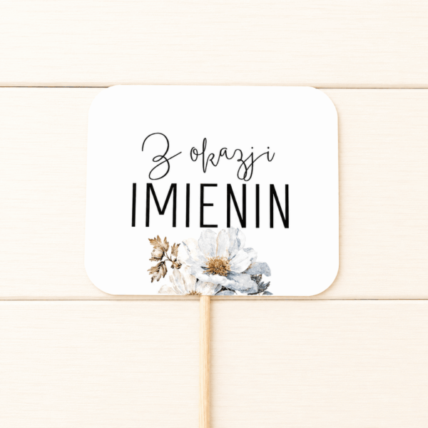 Pik - Topper - Z okazji Imienin- 8 szt. - margaretka