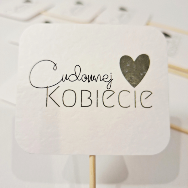 Pik - Topper - Cudownej Kobiecie - 8 szt. - serduszko