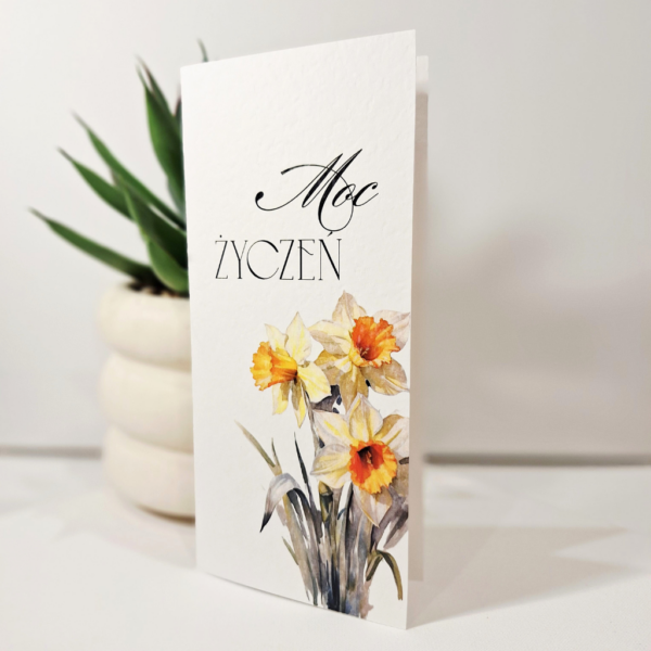 Kartka Okolicznościowa - Moc życzeń DL - żonkil