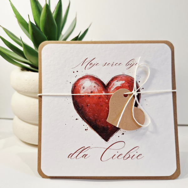 Kartka Okolicznościowa - Moje serce bije dla Ciebie- Walentynki