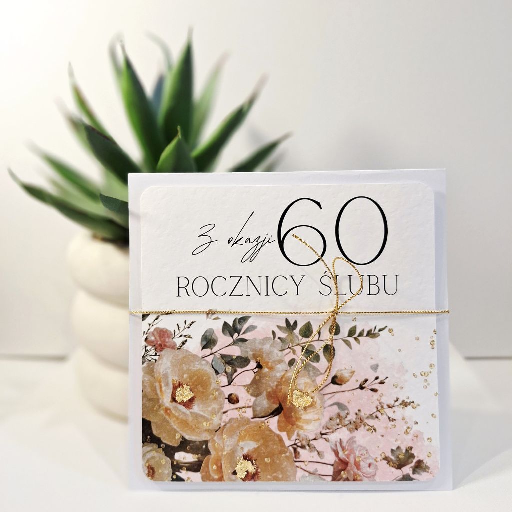 Kartka Okolicznościowa - Z Okazji 60 Rocznicy Ślubu - Złoto