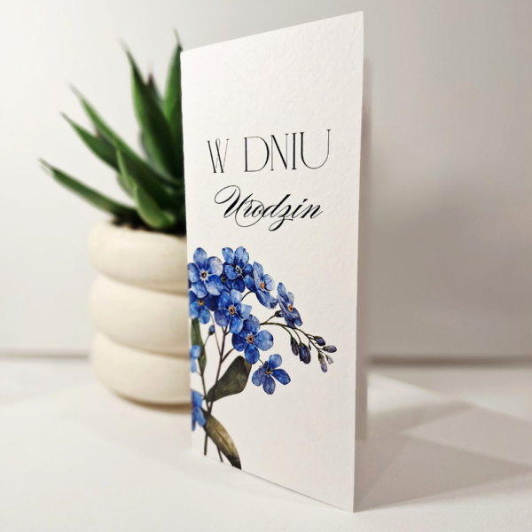 Kartka Okolicznościowa - W Dniu Urodzin DL - niezapominajka