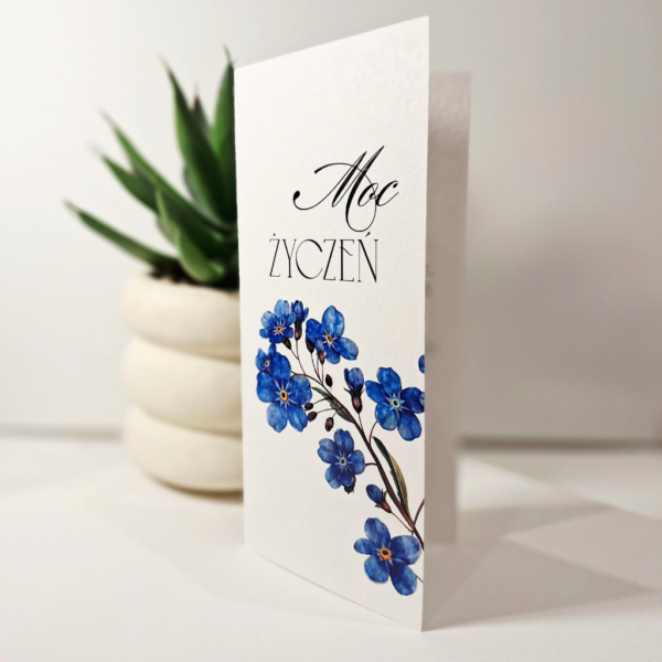 Kartka Okolicznościowa - Moc Życzeń - niezapominajka