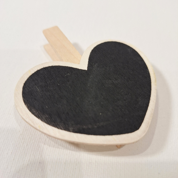 Klamerka serce - tablica - 6 szt.