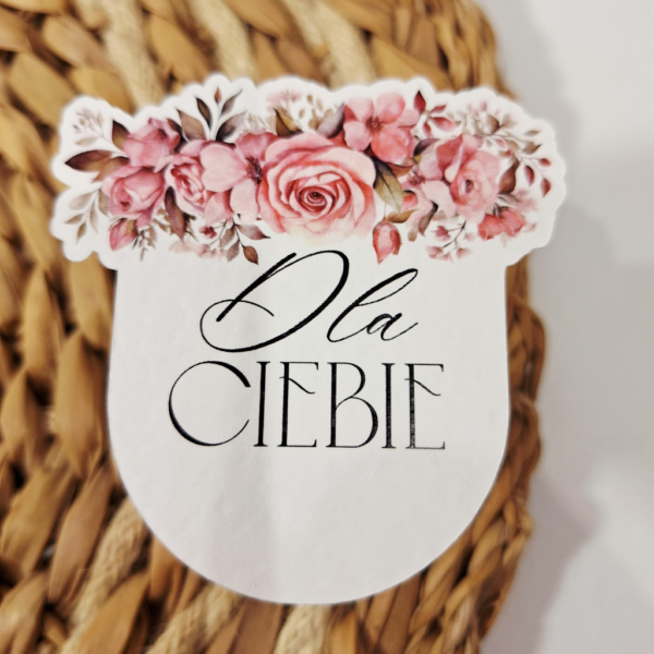 Plakietka - Dla Ciebie - 6szt - róże