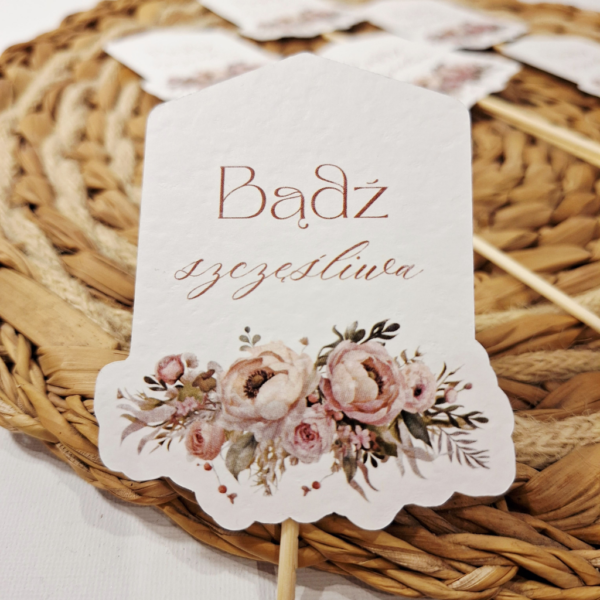 Pik - Topper - Bądź szczęśliwa - 6 szt. - anemon