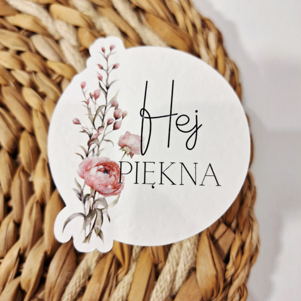 Plakietka - Hej Piękna - 6szt - anemon