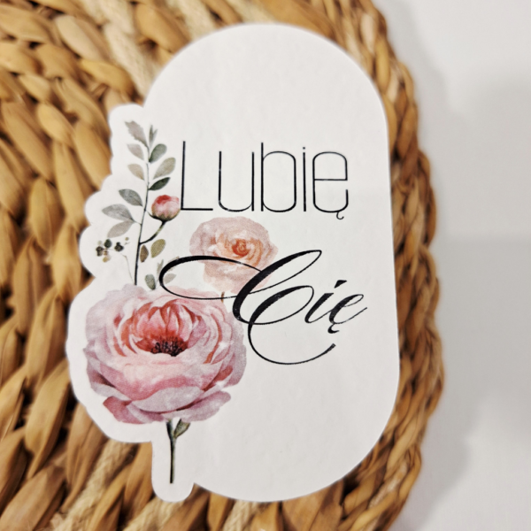 Plakietka - Lubię Cię - 6szt - anemon