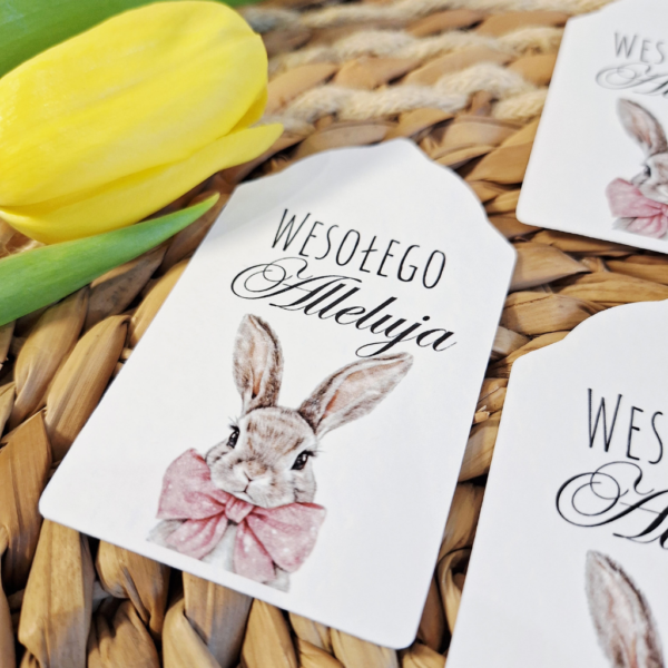 Plakietka - Wesołego Alleluja- 6szt - zając