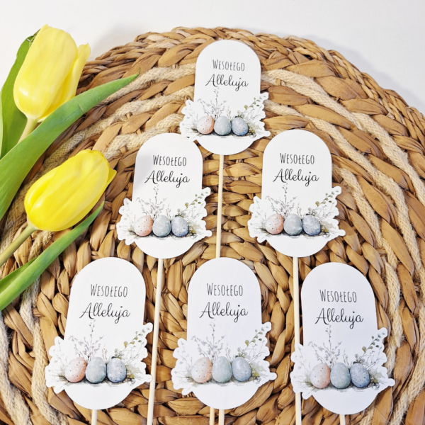 Pik - Topper - Wesołego Alleluja - 6 szt. - jajka
