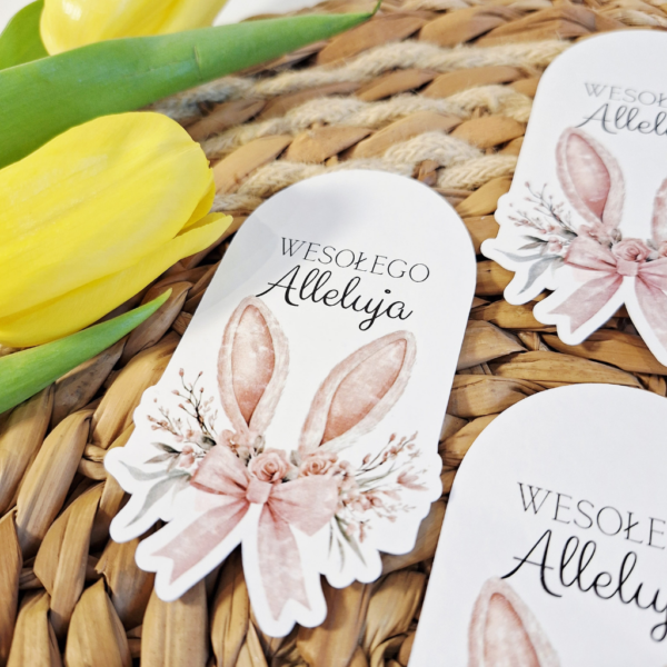 Plakietka - Wesołego Alleluja- 6szt - uszy