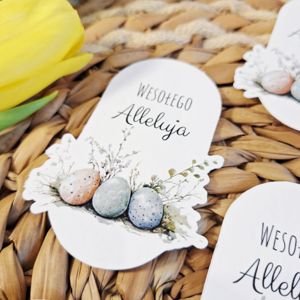 Plakietka - Wesołego Alleluja- 6szt - jajka