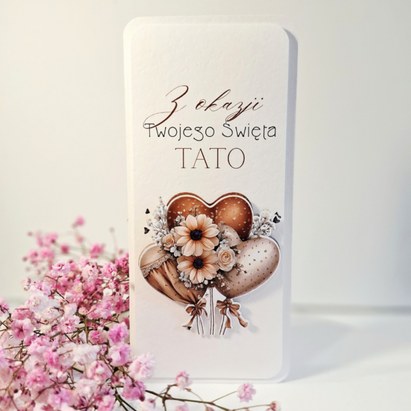 Kartka Dzień Taty- " Z okazji Twojego Święta Tato" - brąz