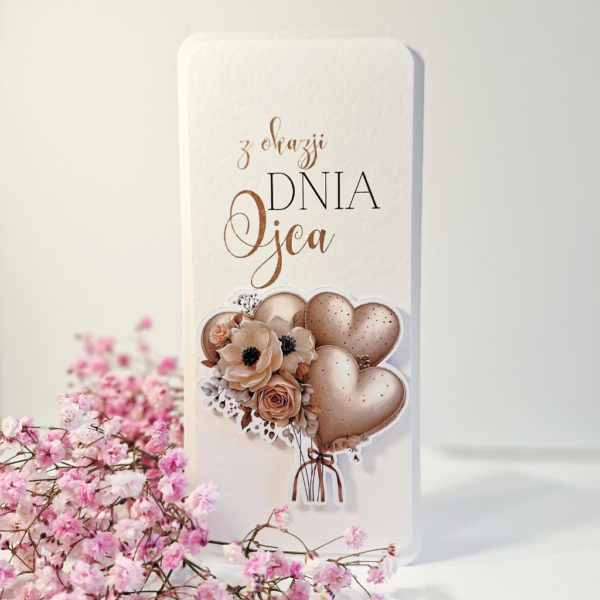 Kartka Dzień Taty- " z okazji Dnia Ojca" - brąz