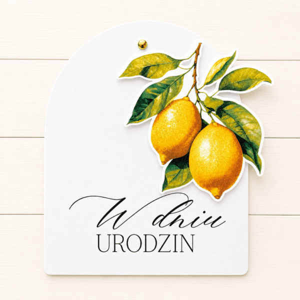 Kartka Okolicznościowa - premium - W dniu urodzin - cytryna