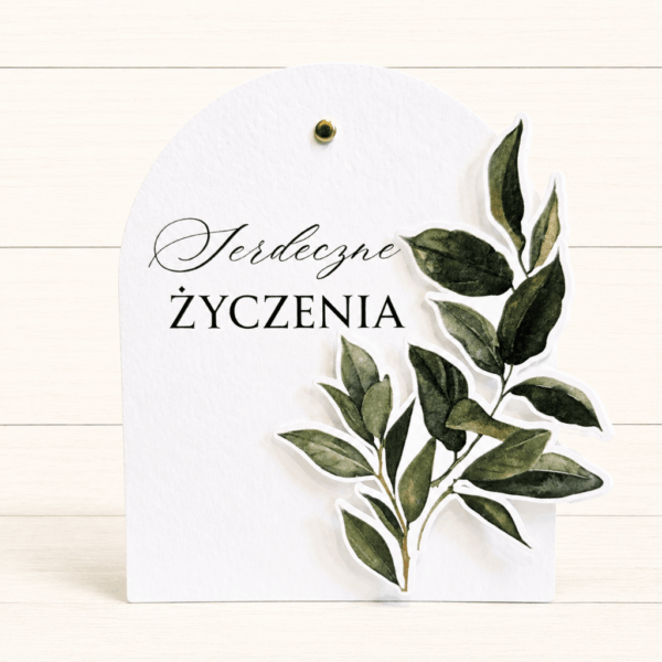 Kartka Okolicznościowa - premium - Serdeczne życzenia - liść