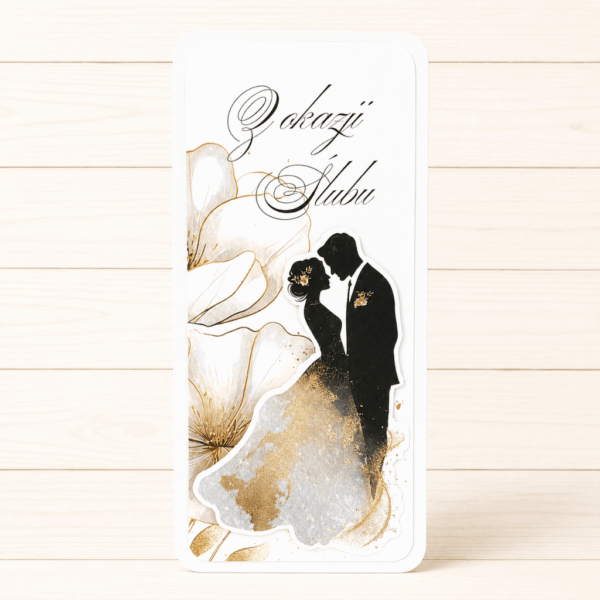 Kartka Okolicznościowa - Z okazji Ślubu - złota