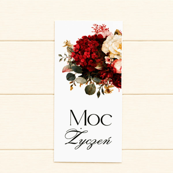 Plakietka - Moc życzeń 6szt - bordo