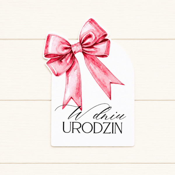 Plakietka - W dniu urodzin 6szt - wstążka