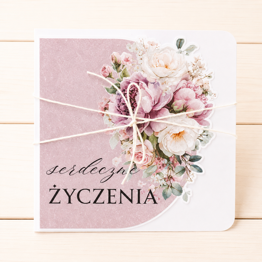 Kartka Okolicznościowa 2d- Serdeczne życzenia - fiolet