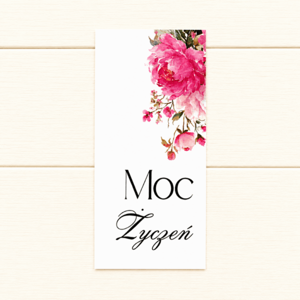 Plakietka - Moc życzeń 6szt - róż