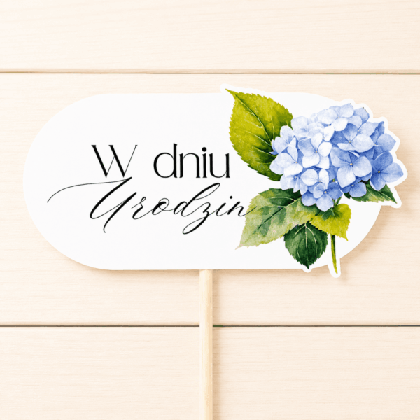 Pik - Topper - W dniu urodzin - 6szt. - hortensja