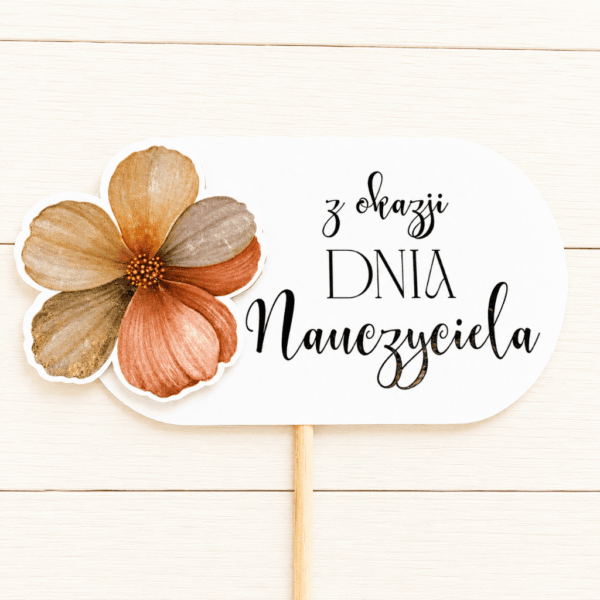 Pik 2D - Topper 6szt. - Z okazji Dnia Nauczyciela - pomarańcz