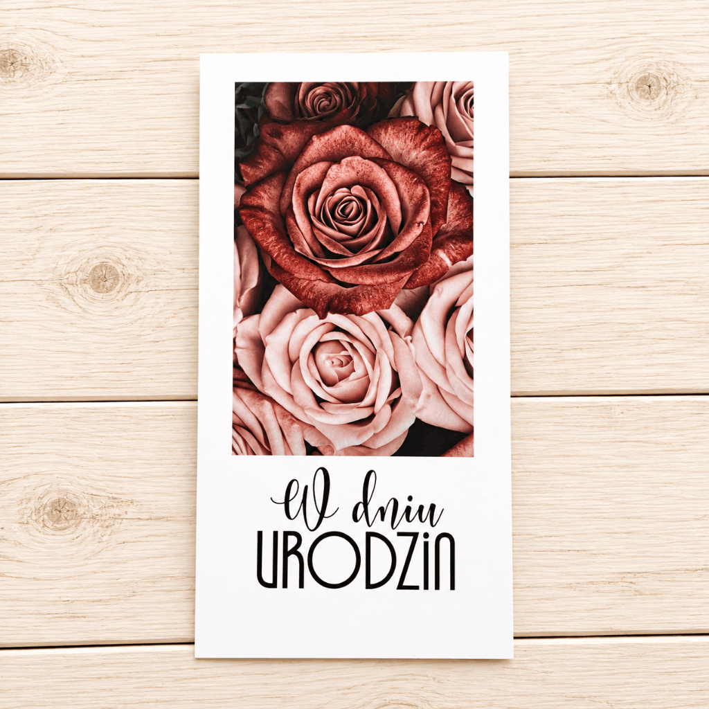 Plakietka XXL - W dniu urodzin 6szt - obraz róże