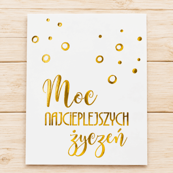 Plakietka ZŁOCONA - Moc najcieplejszych życzeń 6szt - kółko