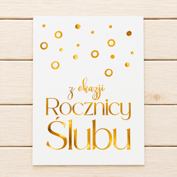 Plakietka ZŁOCONA - Z okazji Rocznicy Ślubu 6szt - kółko